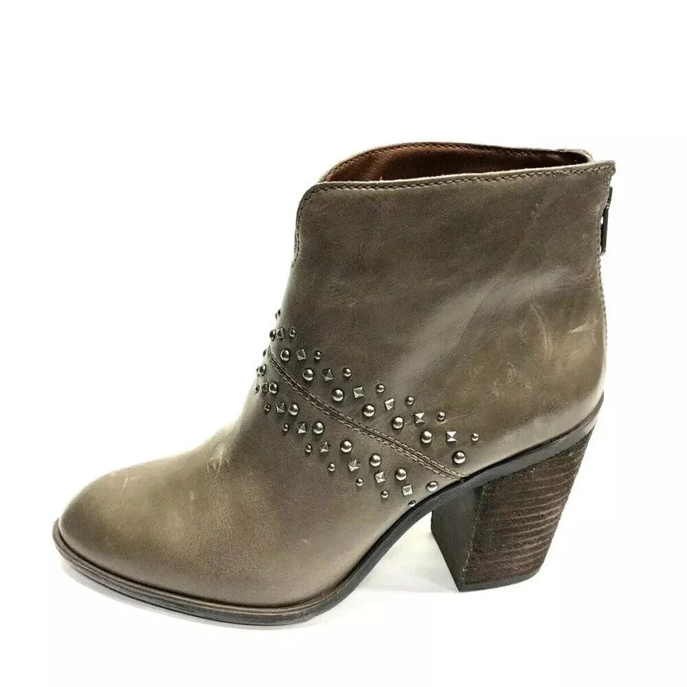 Lucky Brand Women’s Sancha Brown Leather Ankle Boots Size 8M